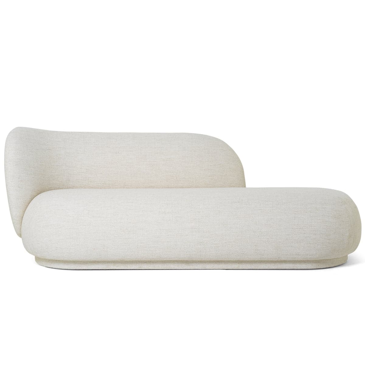 Divan RICO Fermliving - Tissu bouclé , Blanc cassé