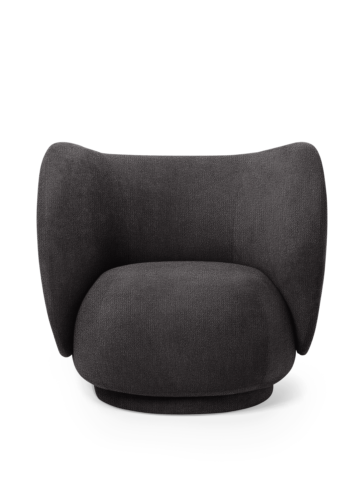 Fauteuil RICO Lounge - Tissu bouclé - Gris