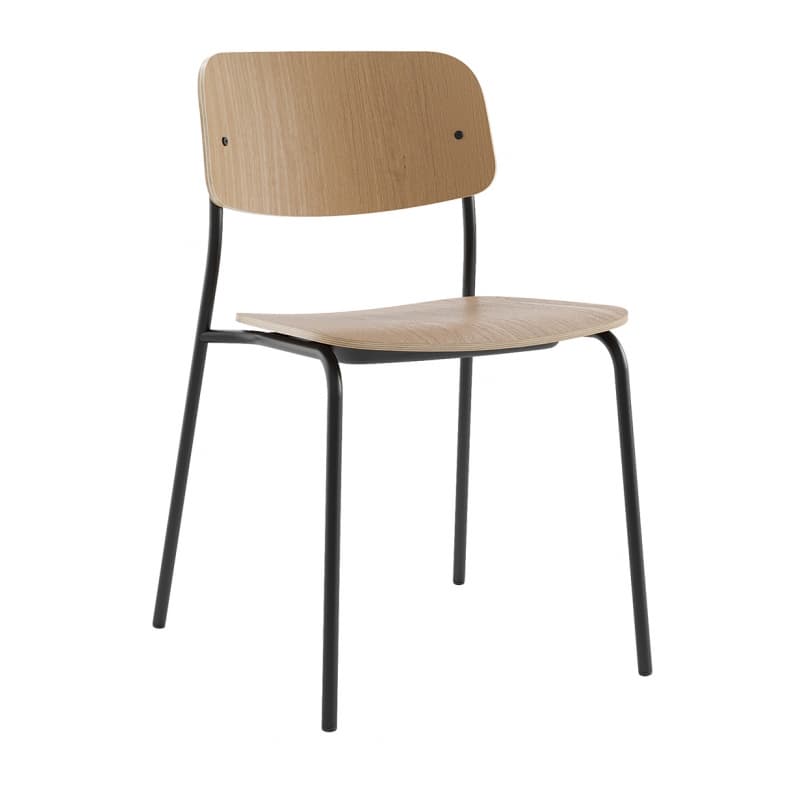 Chaise bois design DAILY Colos (vendues par lots de 2 minimum) - Sans accoudoirs - Vernis blanc