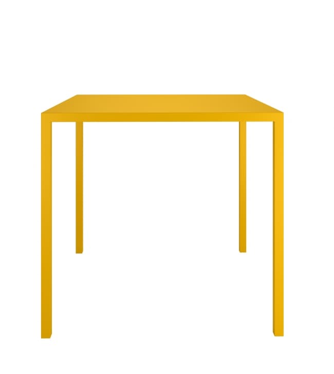 Table d'extérieur carrée COLOS - L 80 x H 74 x larg. 80 cm - moutarde
