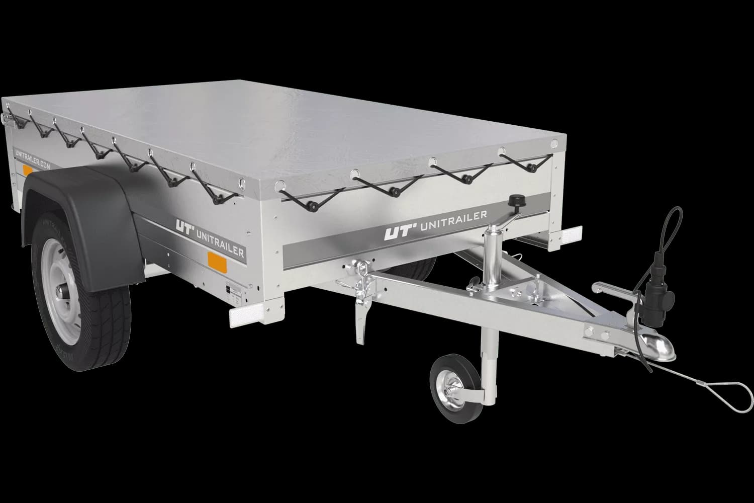 Gartenanhänger 200 Kipp mit Stützrad, H-0-Rahmen und grauer Plane-Neu