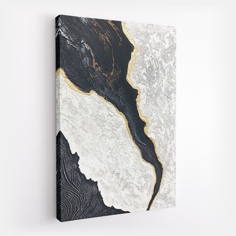 Peinture abstraite noir et blanc Toile seule 150x200cm