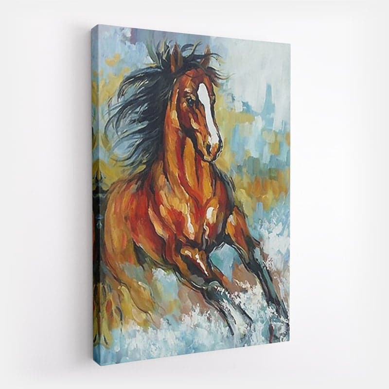 Peinture Cheval Marron Toile seule 90x120cm