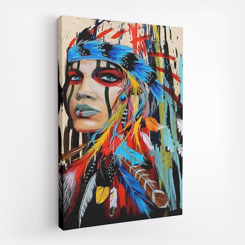 Peinture Femme Indienne Toile seule 60x90cm