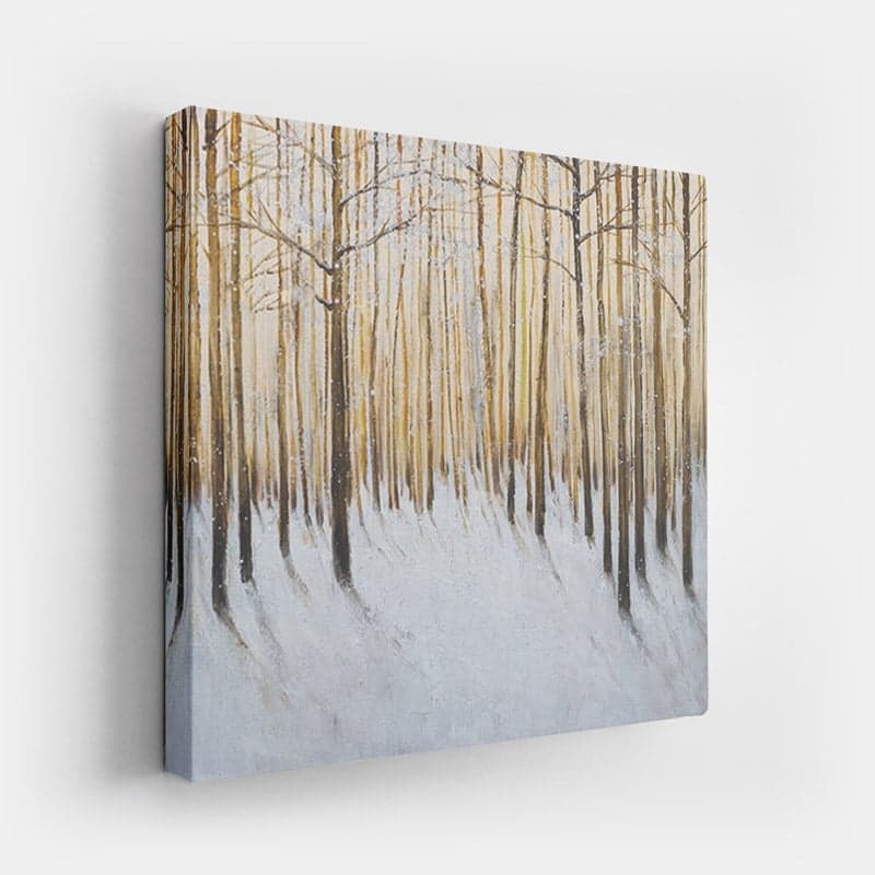 Peinture Forêt Hiver Toile seule 100x100cm