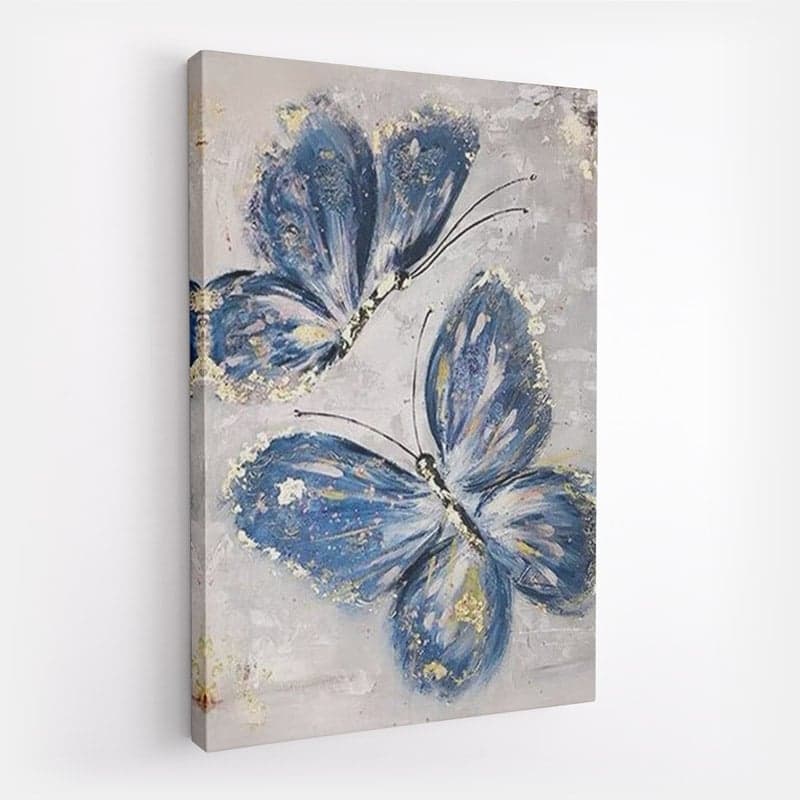 Peinture papillon bleu Toile seule 70x100cm
