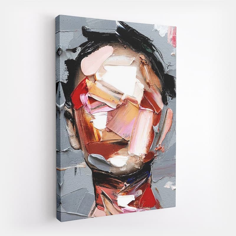 Peinture visage femme abstrait Toile seule 90x120cm