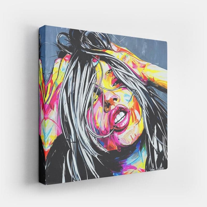 Peinture Visage Femme Contemporain Toile seule 150x150cm