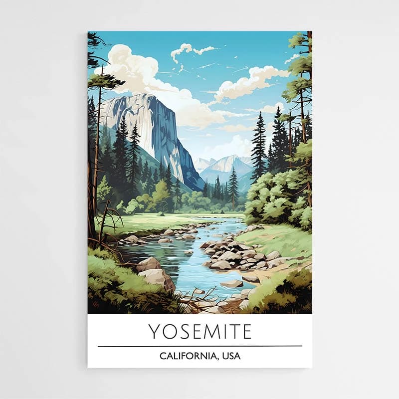 Affiche Voyage Yosemite Tableau sur aluminium 20x30