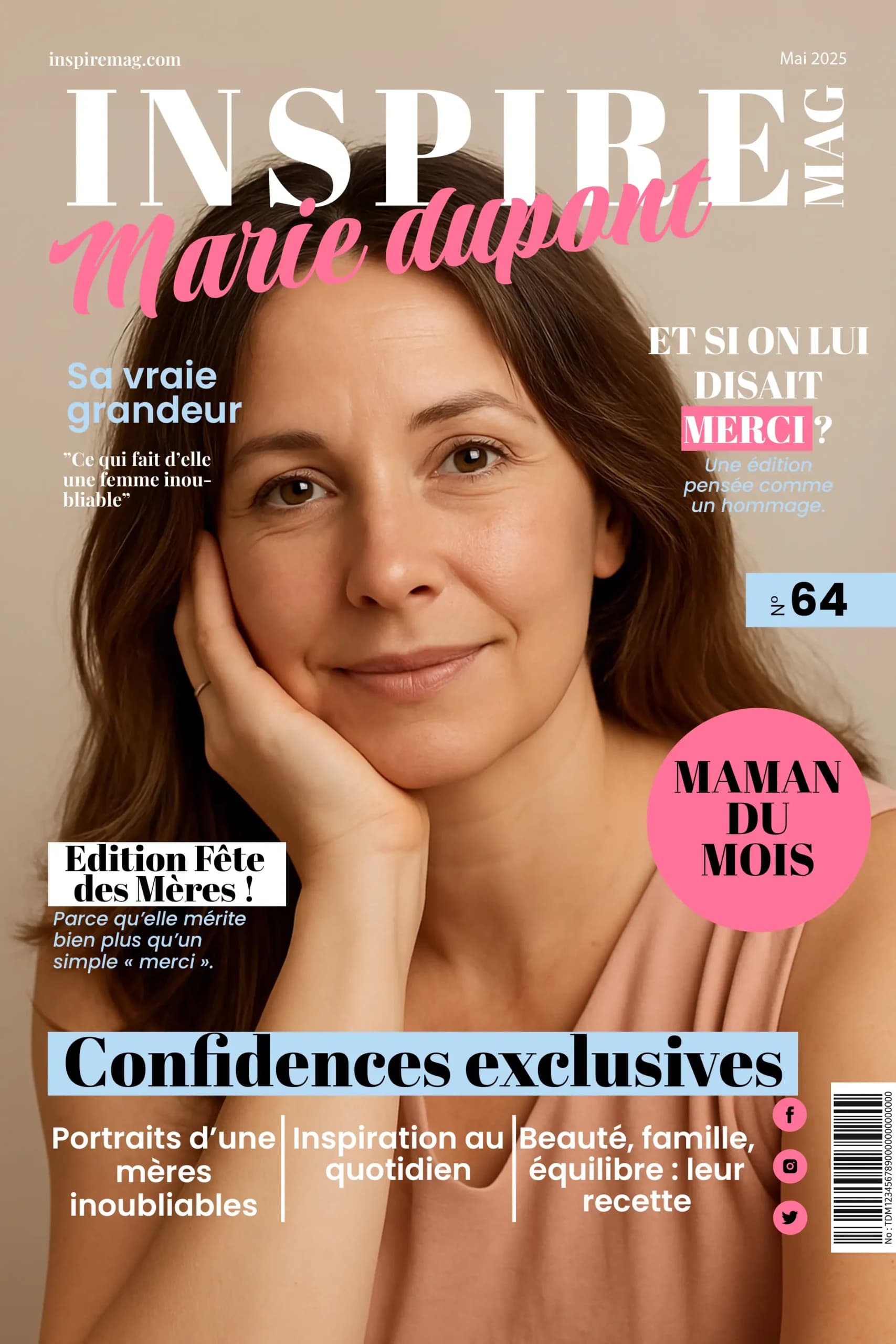 Magazine Maman Tableau aluminium brillant 40x60