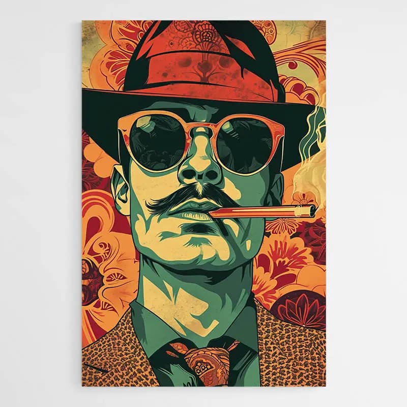 Tableau vintage homme avec un cigare Tableau sur aluminium 60x90