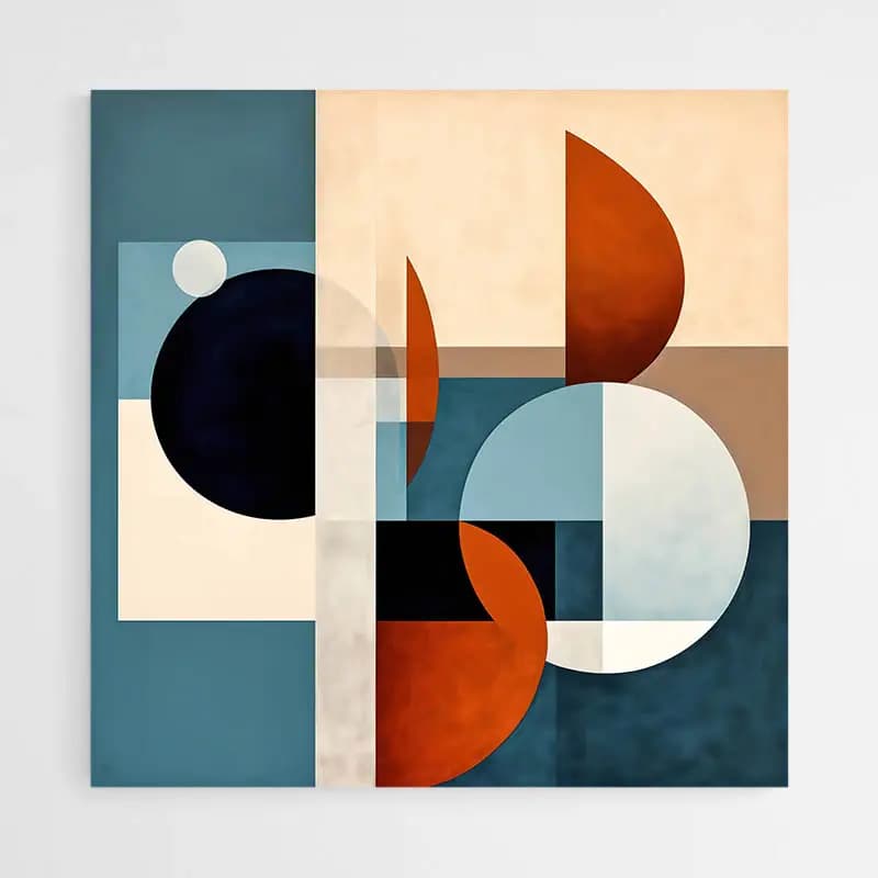 Tableau Géométrique Artiste Tableau avec cadre flottant 20x20