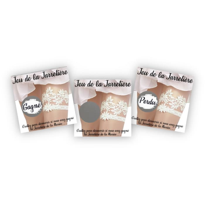 Jeu de la jarretière – Cartes à gratter pour animation de mariage