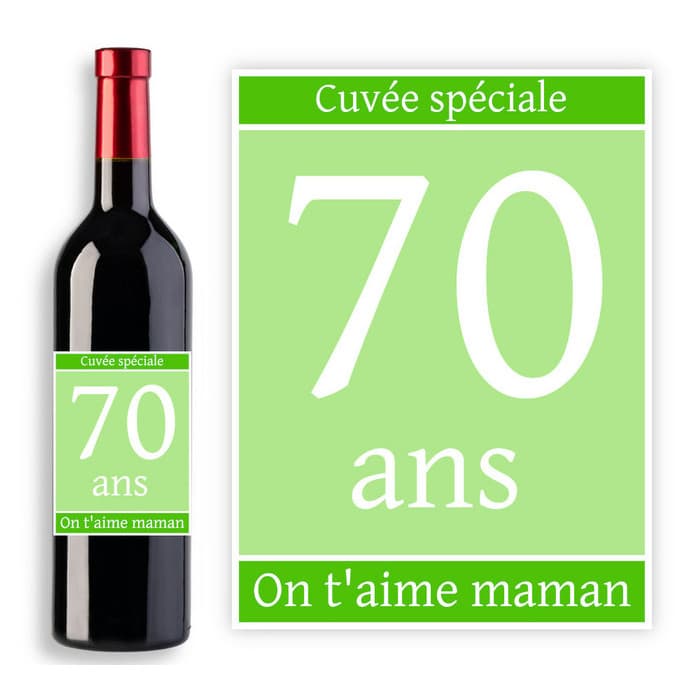 Étiquette bouteille de vin personnalisable pour anniversaire