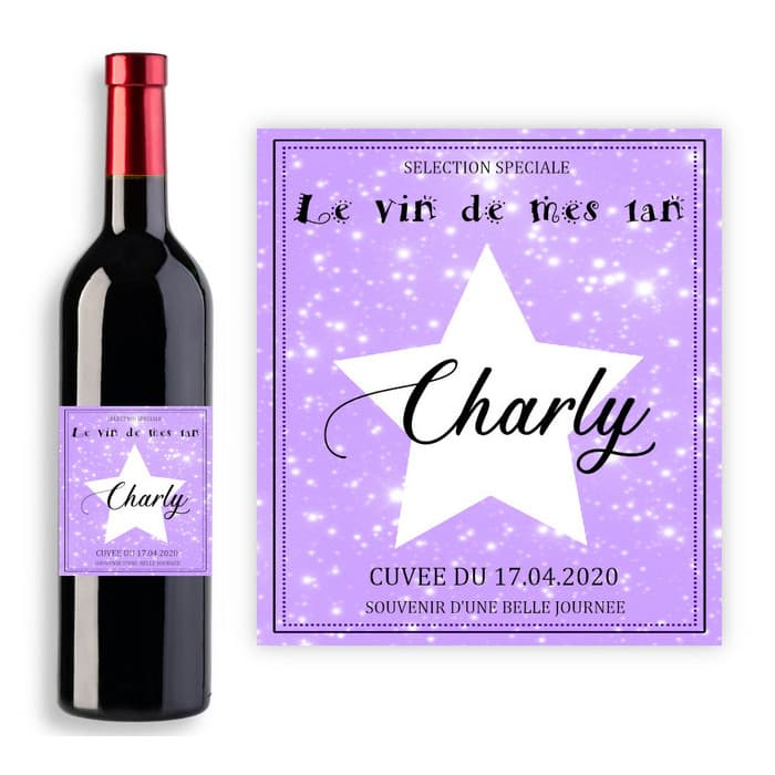 Étiquette bouteille de vin personnalisable pour anniversaire enfant
