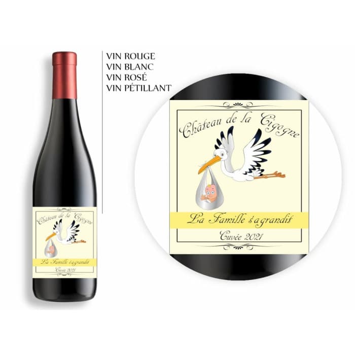 Bouteille personnalisée "La famille s'agrandit" – Annonce grossesse