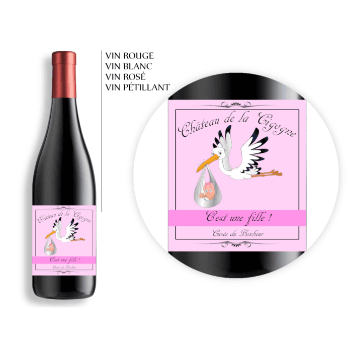 Bouteille personnalisée "C'est une fille" – Annonce sexe bébé