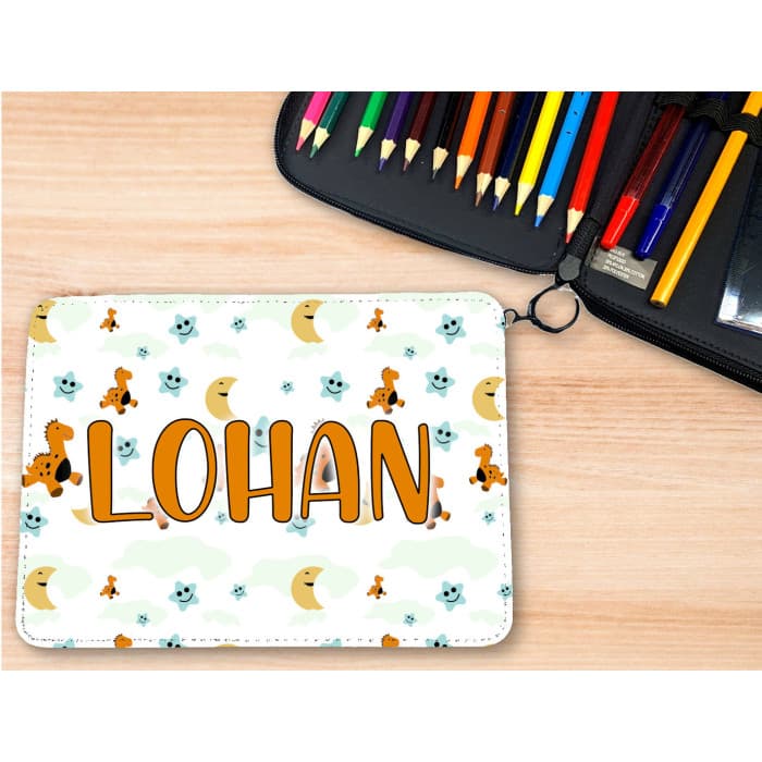 Trousse personnalisable remplie de crayons modĂšle dinosaures