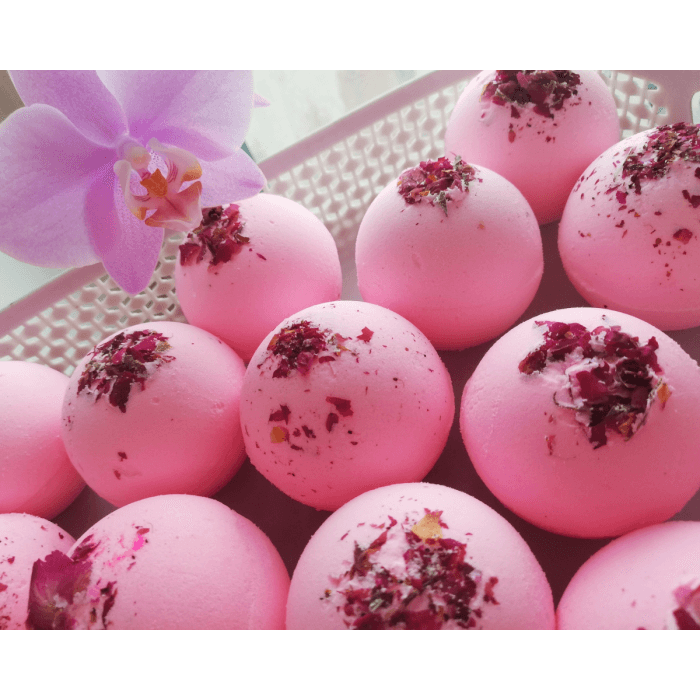 Bombe de bain rose
