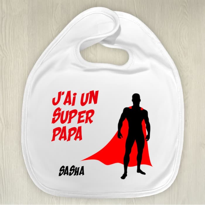 Bavoir personnalisable modèle super papa