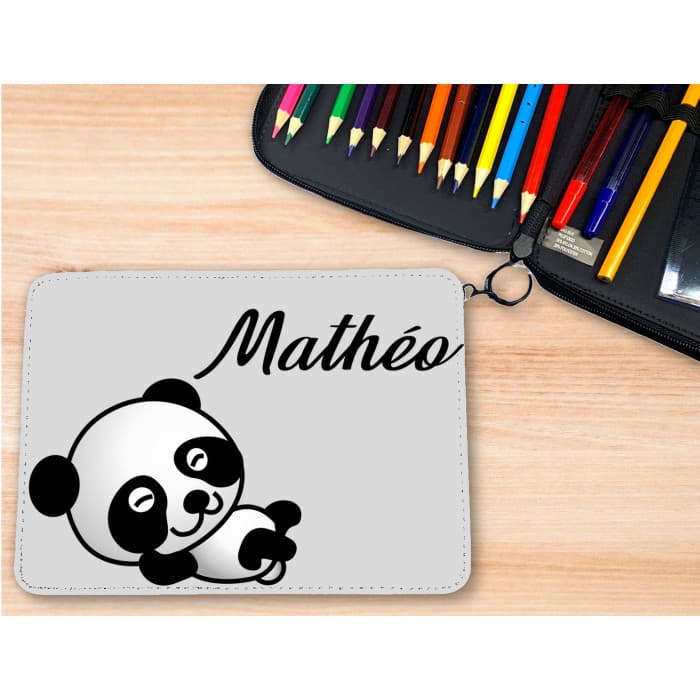 Trousse personnalisable remplie de crayons modĂšle panda