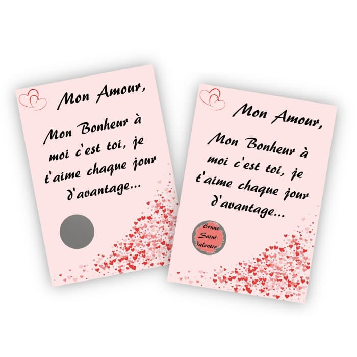 Carte à gratter Saint-Valentin personnalisable