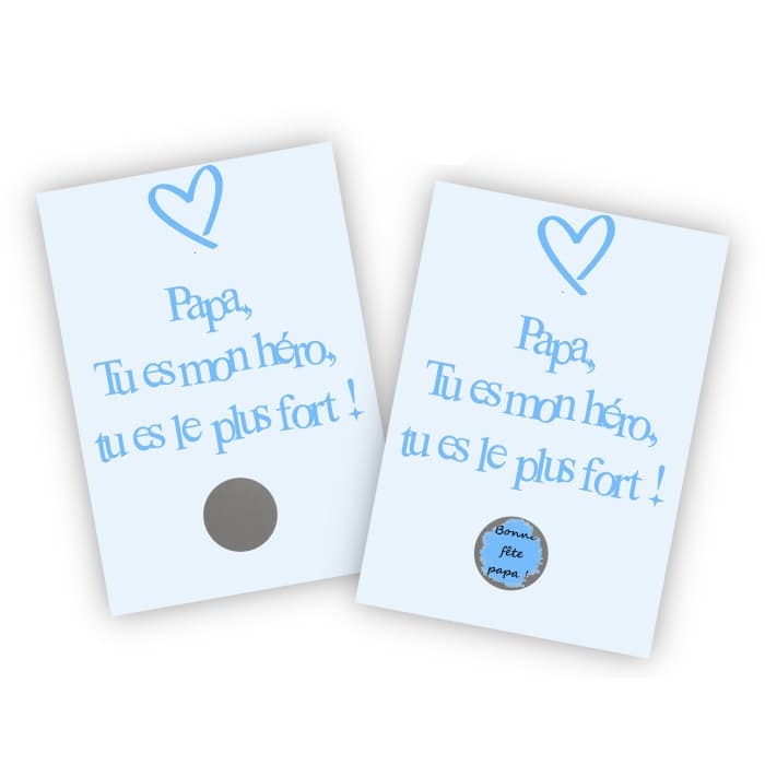 Carte à gratter personnalisable – "Bonne fête papa"