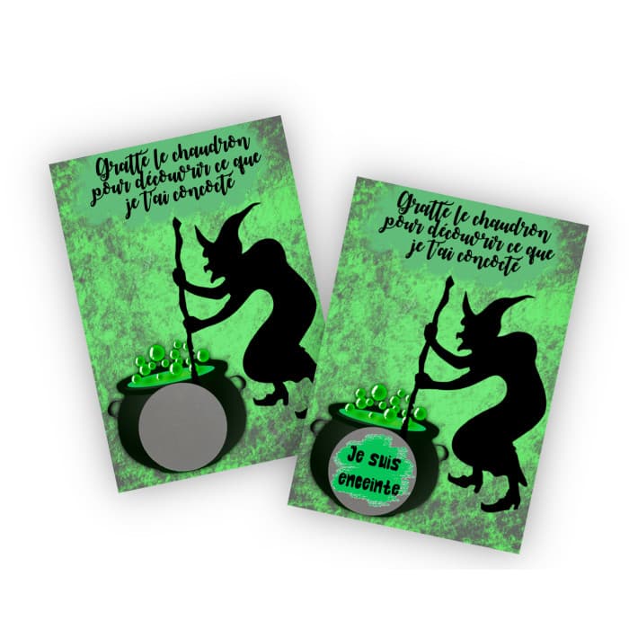 Carte à gratter sorcière personnalisable Halloween