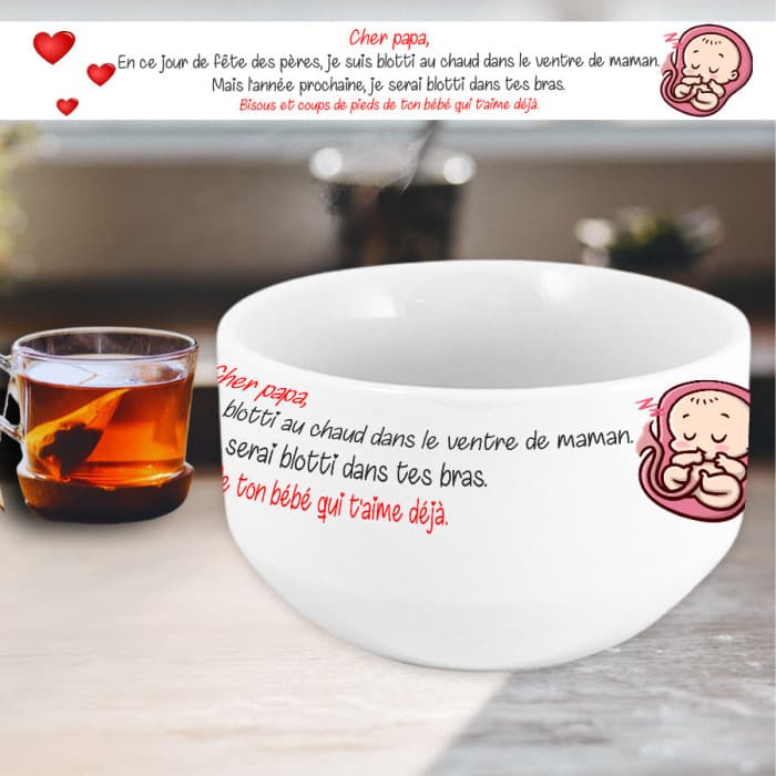 Bol personnalisĂ© Ă©chographie pour la fĂȘte des pĂšres