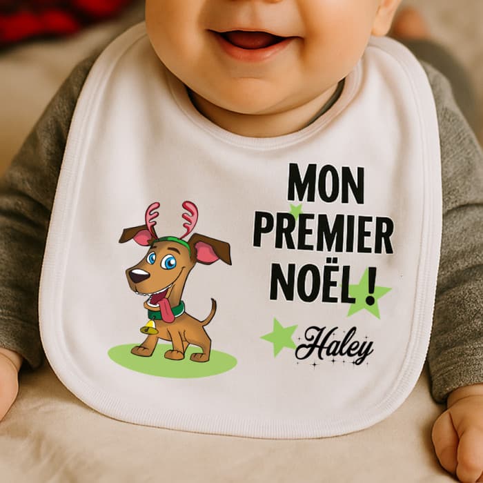 Bavoir Noël personnalisable modèle chien