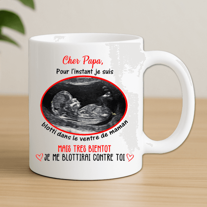 Mug personnalisable avec échographie pour futur papa