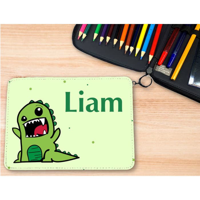 Trousse personnalisable remplie de crayons modĂšle dinosaure