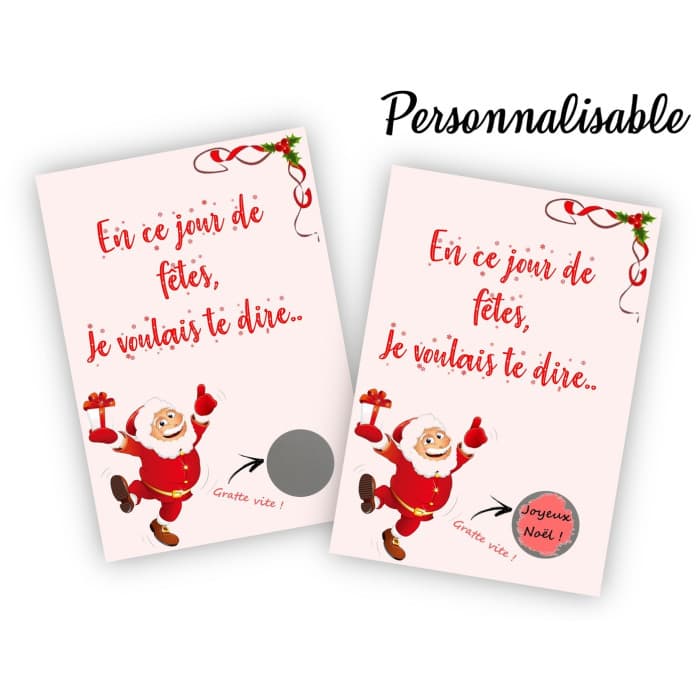 Carte à gratter Noël personnalisable pour une annonce originale