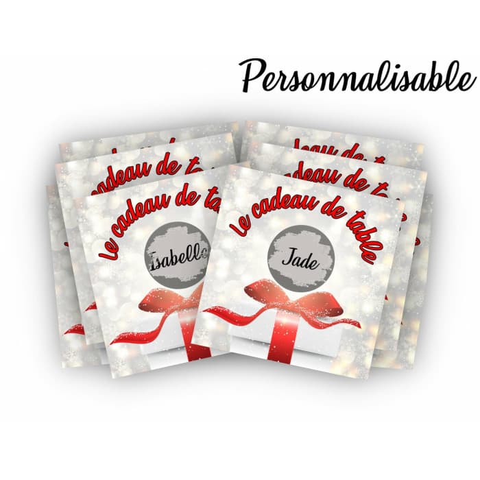 Carte à gratter jeu du cadeau de table personnalisable avec prénom