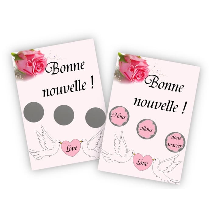 Carte à gratter pour une annonce de mariage originale