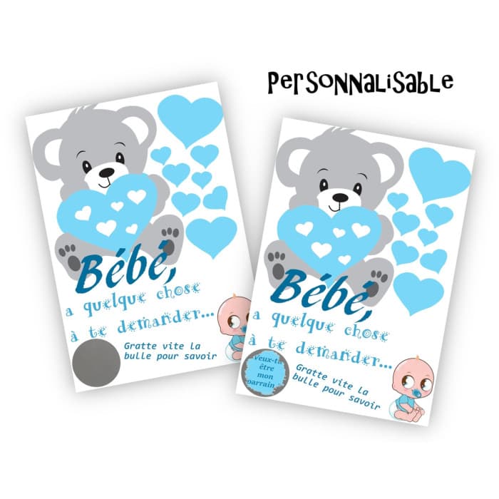 Carte à gratter personnalisable pour une demande originale au futur parrain