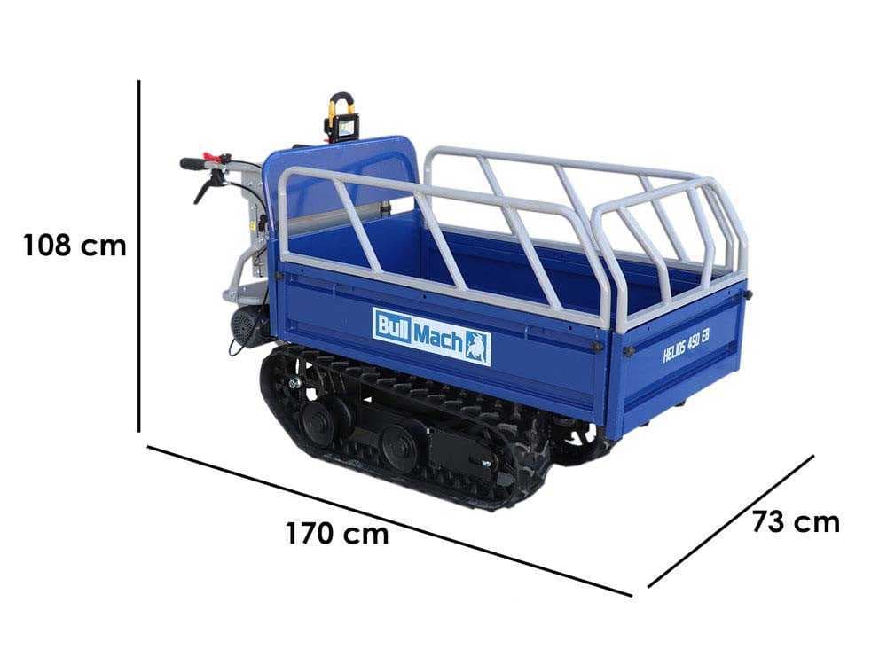 Akku Raupendumper BullMach Helios 450 EB – manuell ausziehbare Mulde 450 kg