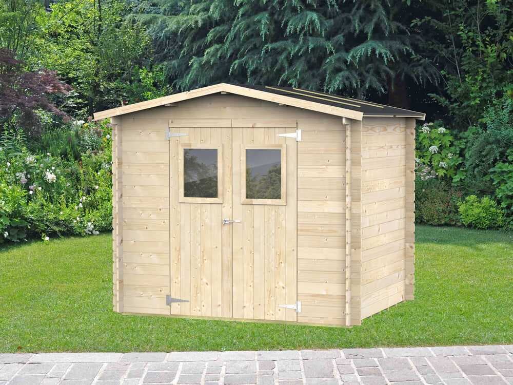 Alce Hobby 248×198 – Gartenhaus aus Holz – Mit Fenstern und Doppelflügeltür – 248x198x217 cm