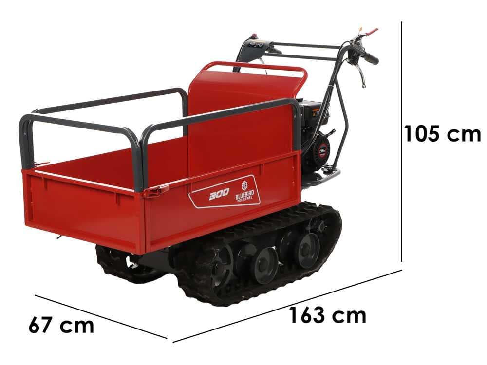 Blue Bird Carrier 300 – Schubkarre mit ausziehbarer Mulde – 300 kg Tragfähigheit