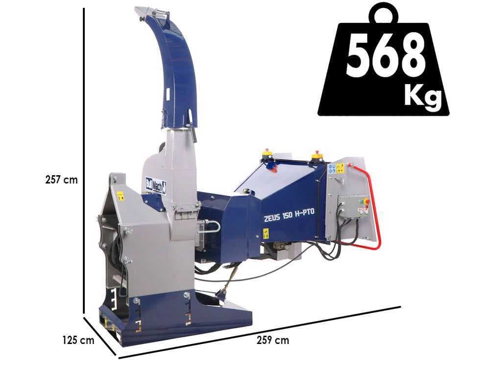 BullMach ZEUS 150 H-PTO – Häcksler für Traktoren – mit hydraulischen Walzen