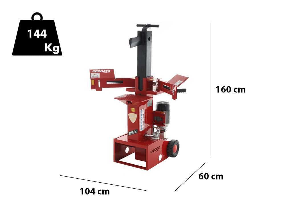 CECCATO SPLE12T – Elektrischer vertikaler Holzspalter – 12 Tonnen – Kolbenhub 540 mm