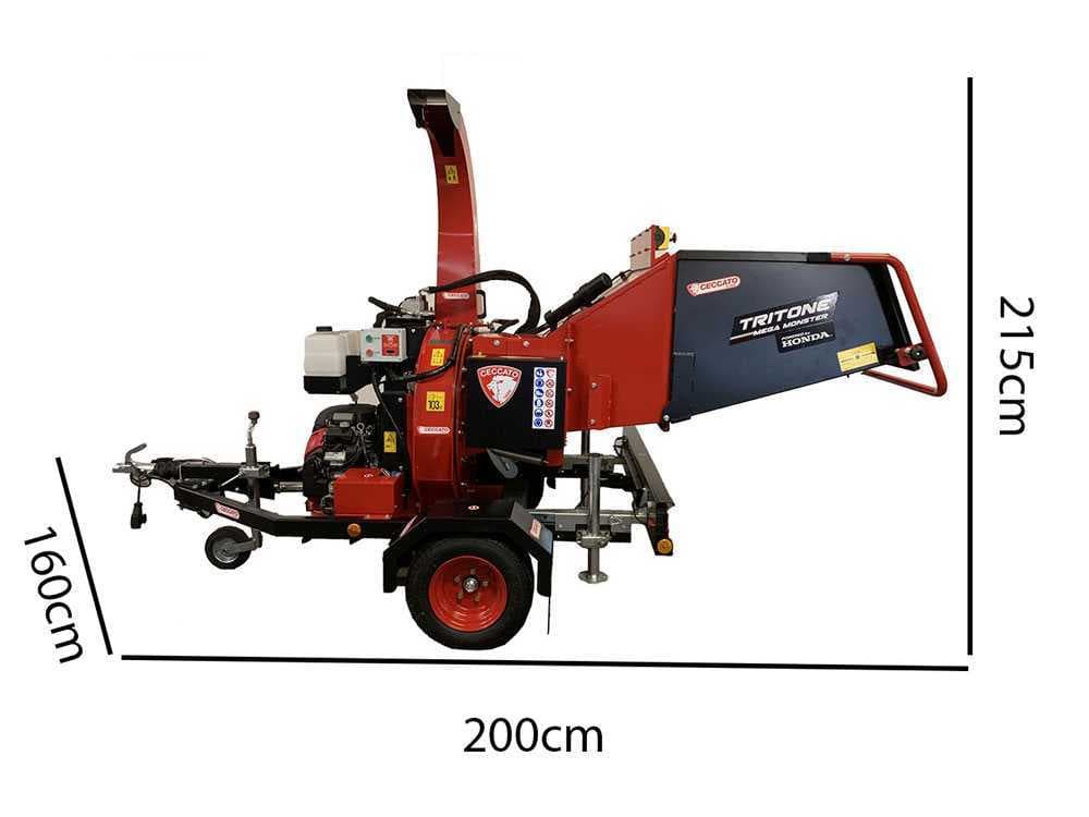 Ceccato Tritone Mega Monster – Profi Häcksler auf Wagen – Honda Motor GX 690