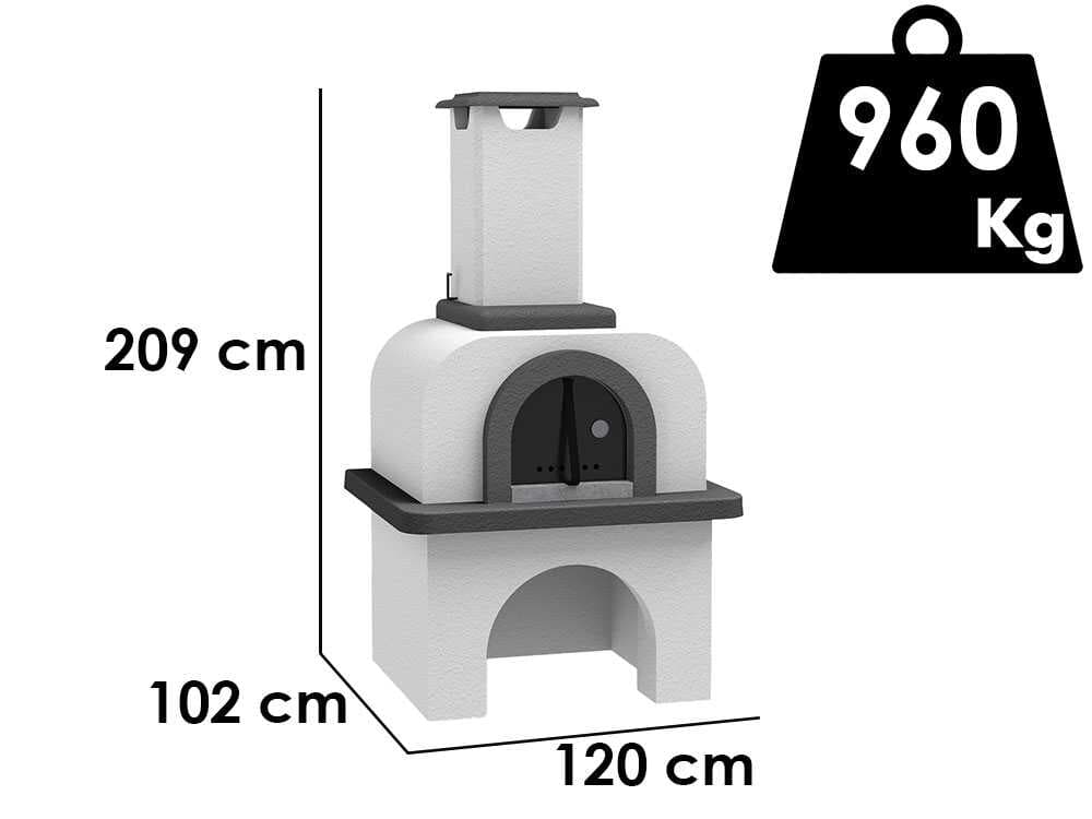Edilmark Pizeta – Holzbackofen für den Außenbereich – Backkammer 80×70 cm