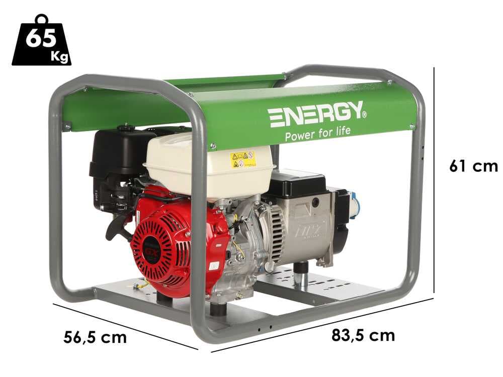 Energy EY-5,5MB AVR – Benzin-Stromgenerator 4,4 kW – Dauerleistung 3,9 Einphasig