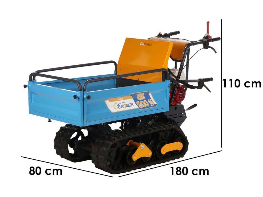 EuroMech EM500H-Agri – Raupendumper mit ausziehbare Mulde – 500 kg Nutzlast