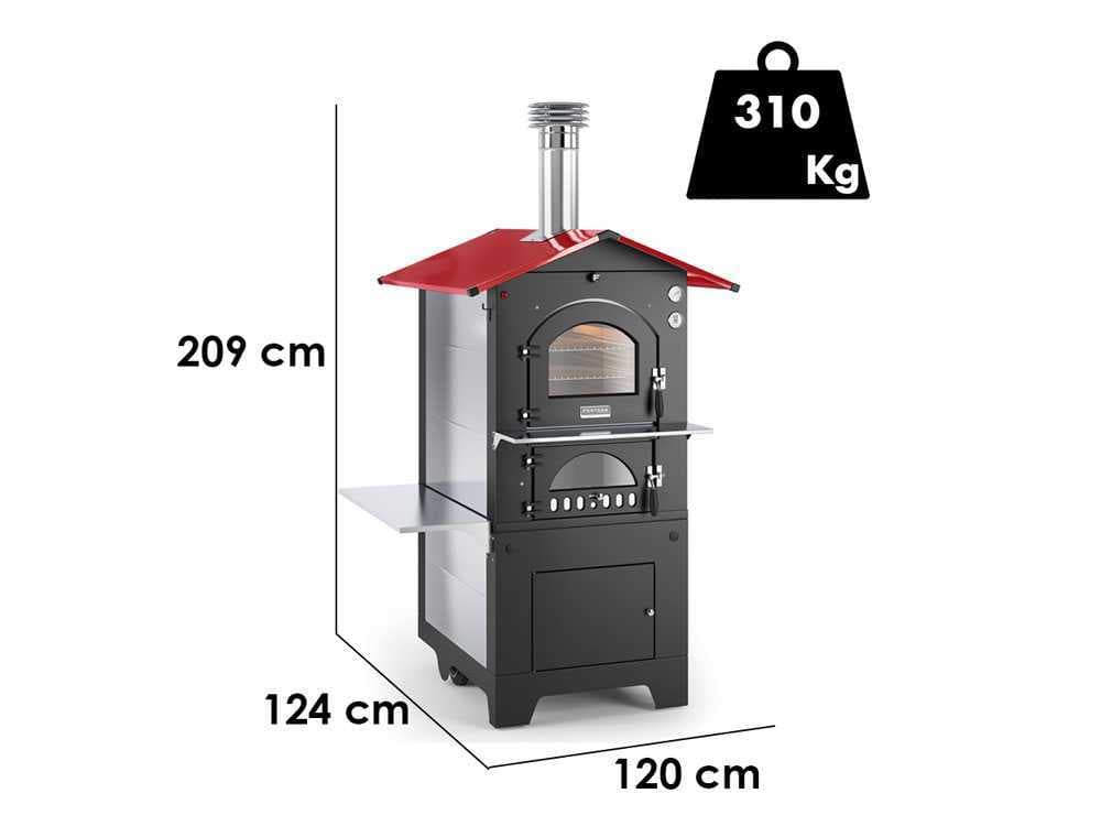 Fontana Rosso – Holzbackofen für den Außenbereich 80X45 cm