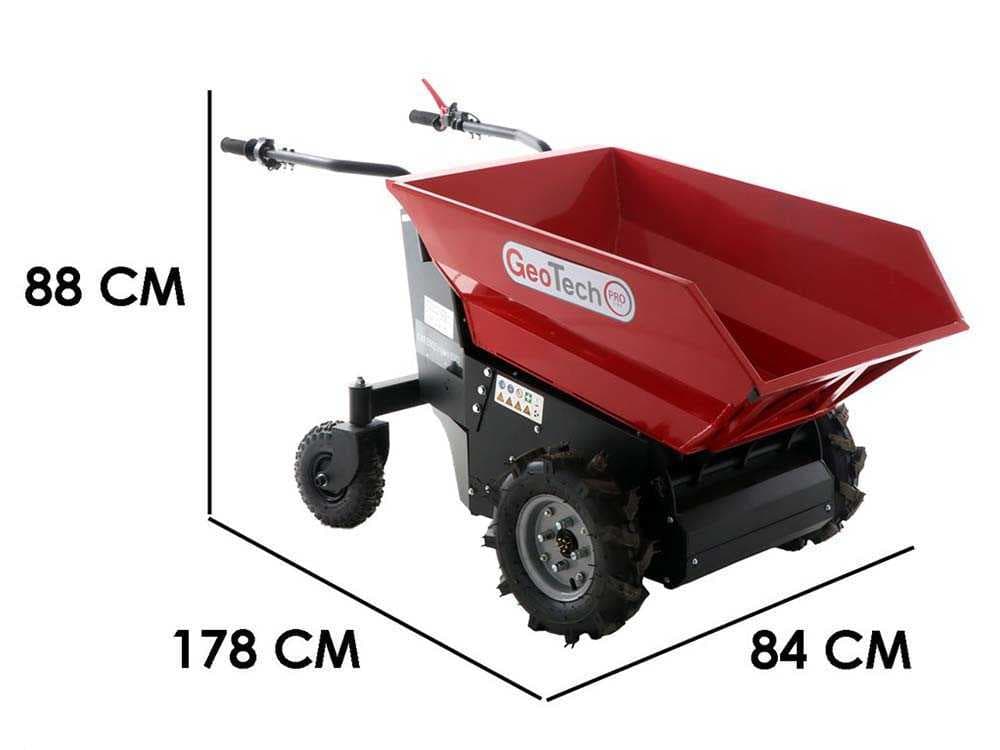 GeotechPro Mini Dumper CAR E500 e-Lift – Akku-Schubkarre – Elektrischer Dumper 500 kg