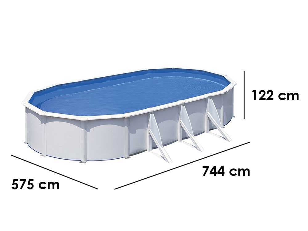 Gre Fidji Oval 730x375x120cm – Ovaler Stahlwandpool