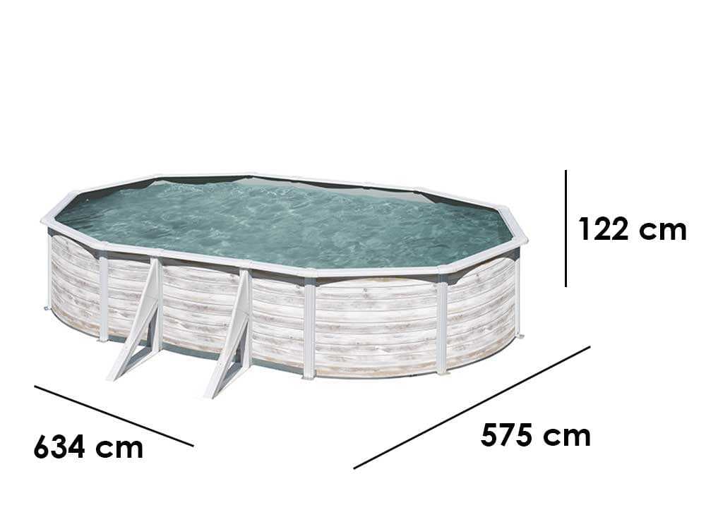 Gre Finlandia Oval 610x375x120cm – Stahlwandbecken