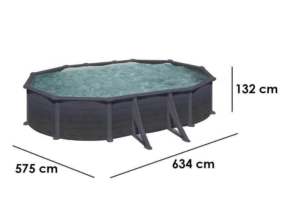 Gre Granada Ovale 610x375x132cm – Stahlwandpool